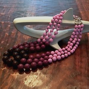 TRI-COLOR Purple Beaded Necklace